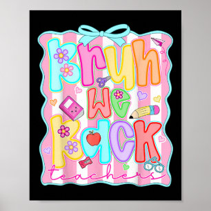 Preppy Bruh We Back Groovy Back To School Teacher Poster