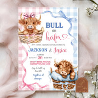 Preppy Bull or Heifer Highland Cow Gender Reveal