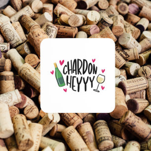 Preppy Chardonnay Funny Beverage Coaster