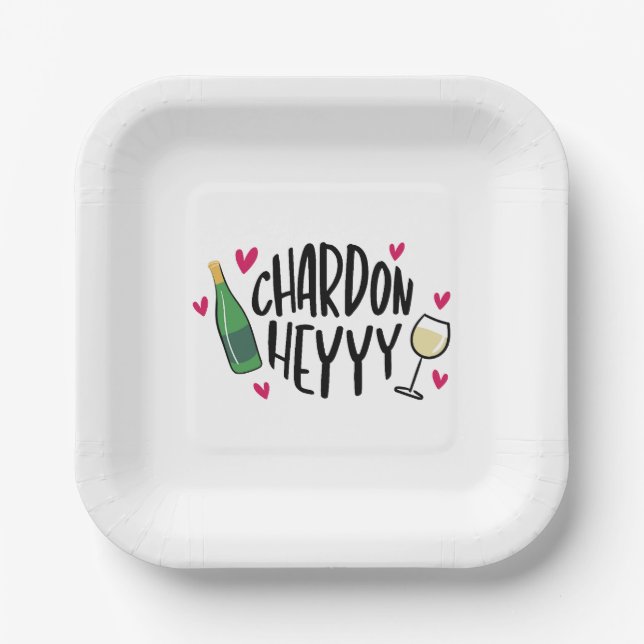 Preppy Chardonnay Funny Paper Plate (Front)