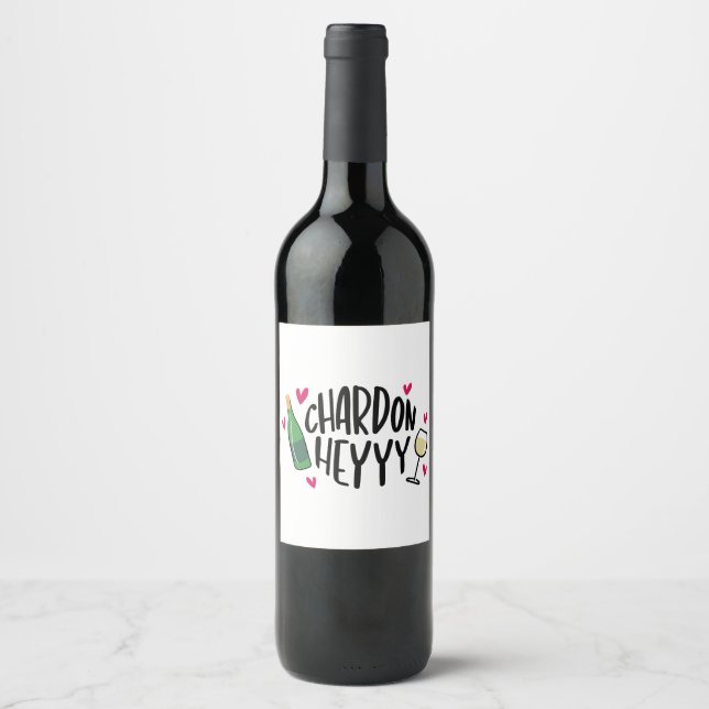 Preppy Chardonnay Wine Funny Label (Front)