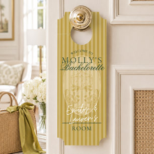 Preppy Chartreuse Stripe Bachelorette Weekend Door Hanger