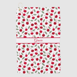 Preppy Cherry Fruit Pattern  Golf Towel