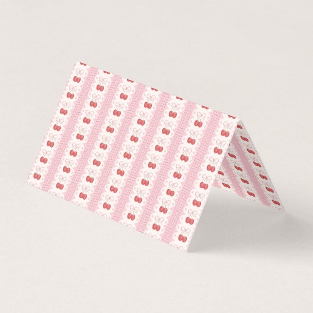 Preppy Cherry Stripes - Pink and Off White (Front)