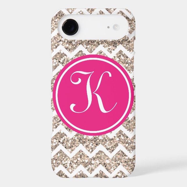 Preppy Chevron in Gold Glitter Case-Mate iPhone Case (Back)