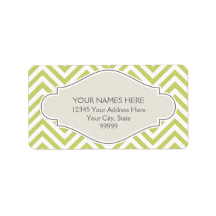 Preppy Chevron Stripe Modern Monogrammed Name Label