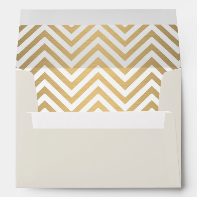 Preppy Chevron Stripe Modern Nautical Anchor Envelopes (Back (Bottom))