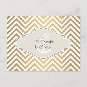 Preppy Chevron Stripe Modern Nautical Anchor Postcard