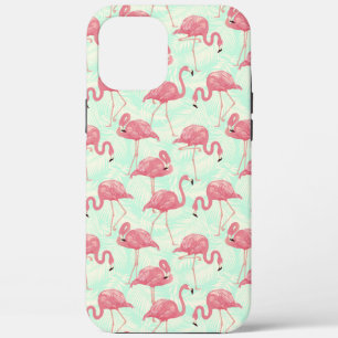 Preppy Chic Elegant Pink Flamingo Pattern iPhone 12 Pro Max Case
