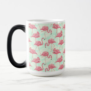 Preppy Chic Elegant Pink Flamingo Pattern Magic Mug