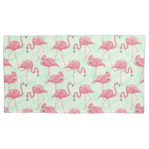 Preppy Chic Elegant Pink Flamingo Pattern Pillowcase