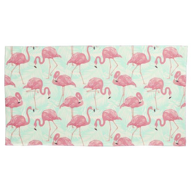 Preppy Chic Elegant Pink Flamingo Pattern Pillowcase (Front)