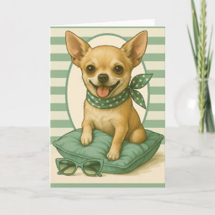 Preppy Chihuahua Card