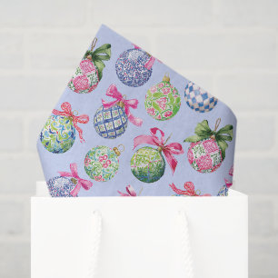 Preppy Christmas Baubles Ornaments Tissue Paper