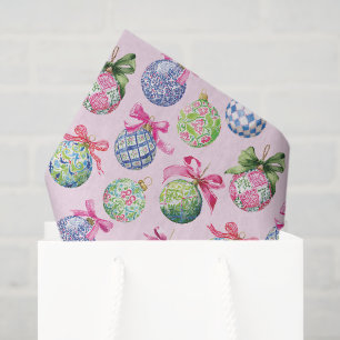 Preppy Christmas Baubles Ornaments Tissue Paper