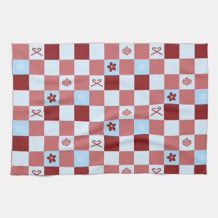 Preppy Christmas Check Tea Towel