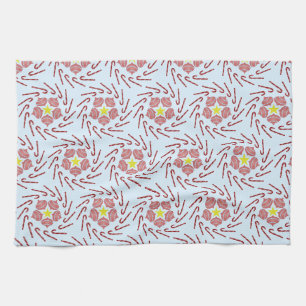 Preppy Christmas Pinwheel Tea Towel