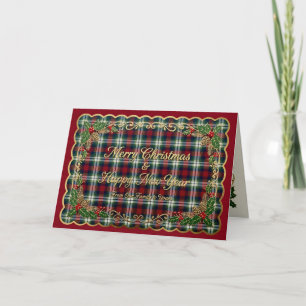 Preppy Christmas Plaid Wrapping Paper Holiday Card