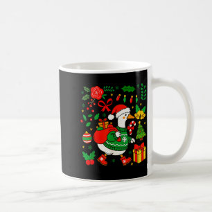 Preppy Christmas Santa Gooses Bow Xmas Tree Funny Coffee Mug