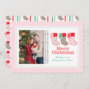 Preppy Christmas Stockings Christmas Holiday Card