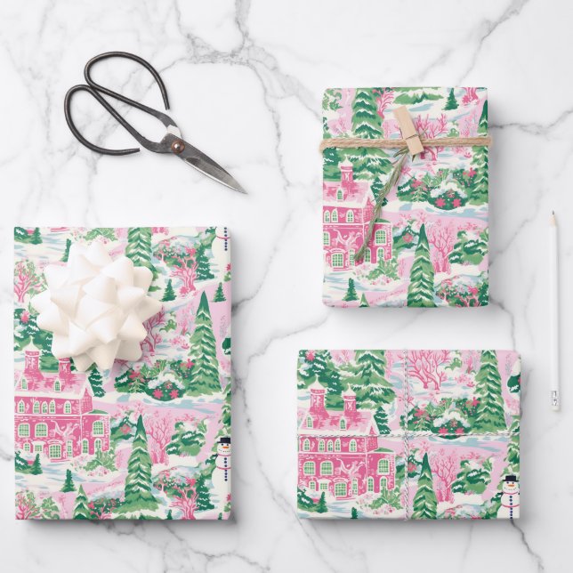 Preppy Christmas Wrapping Paper (Front)