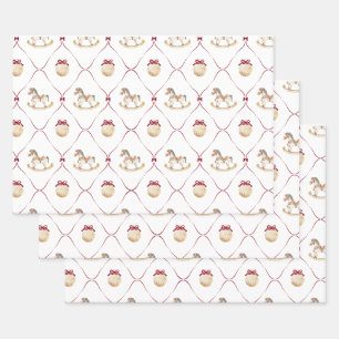 Preppy Christmas Wrapping Paper Sheet