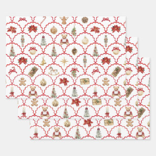 Preppy Christmas Wrapping Paper Sheet