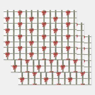 Preppy Christmas Wrapping Paper Sheet