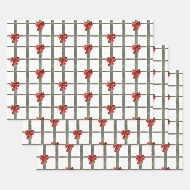 Preppy Christmas Wrapping Paper Sheet (Set)