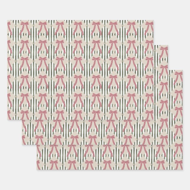 Preppy Christmas Wrapping Paper Sheet (Set)
