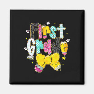 Preppy Ck To School 1st Grade Coquette Bow Girls K Magnet
