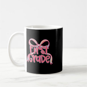 Preppy Ck To School 1st Grade Pink Coquette Bow Gi Coffee Mug