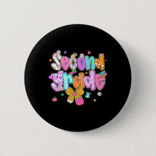 Preppy Ck To School 2nd Grade Coquette Bow Girls K 6 Cm Round Badge