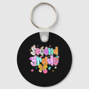 Preppy Ck To School 2nd Grade Coquette Bow Girls K Key Ring