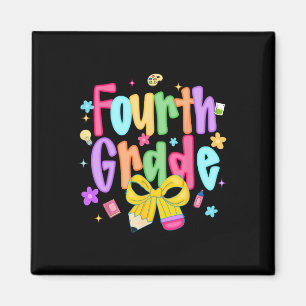 Preppy Ck To School 4th Grade Coquette Bow Girls K Magnet