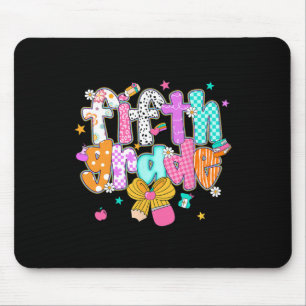 Preppy Ck To School 5th Grade Coquette Bow Girls K Mouse Pad