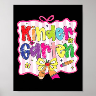 Preppy Ck To School Coquette Kindergarten Girly Ch Poster