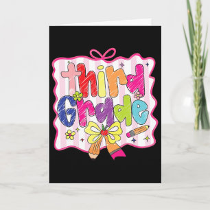 Preppy Ck To School Coquette Third Grade Girly Che Card