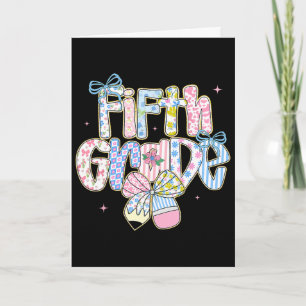 Preppy Ck To School Floral 5th Grade Coquette Girl Card