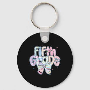 Preppy Ck To School Floral 5th Grade Coquette Girl Key Ring