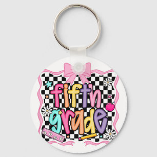 Preppy Ck To School Pink Coquette Floral Cute Fift Key Ring