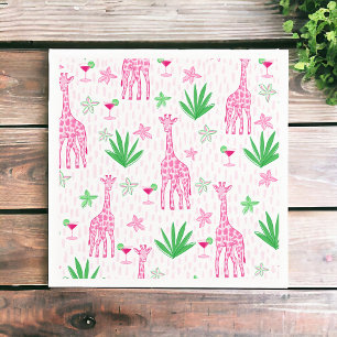 Preppy Classic Giraffes and Cosmopolitans Jungle  Napkin