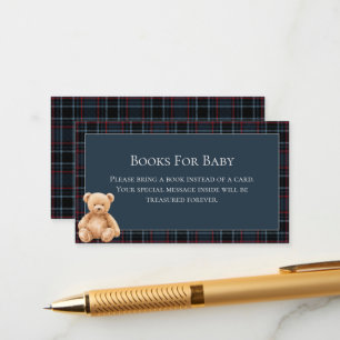 Preppy Classic Teddy Bear Baby Shower Enclosure Card