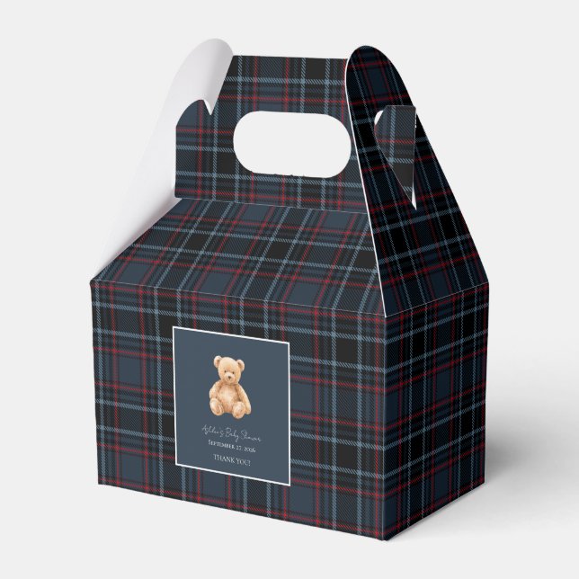 Preppy Classic Teddy Bear Baby Shower  Favour Box (Front Side)