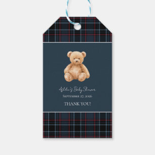 Preppy Classic Teddy Bear Baby Shower Gift Tags