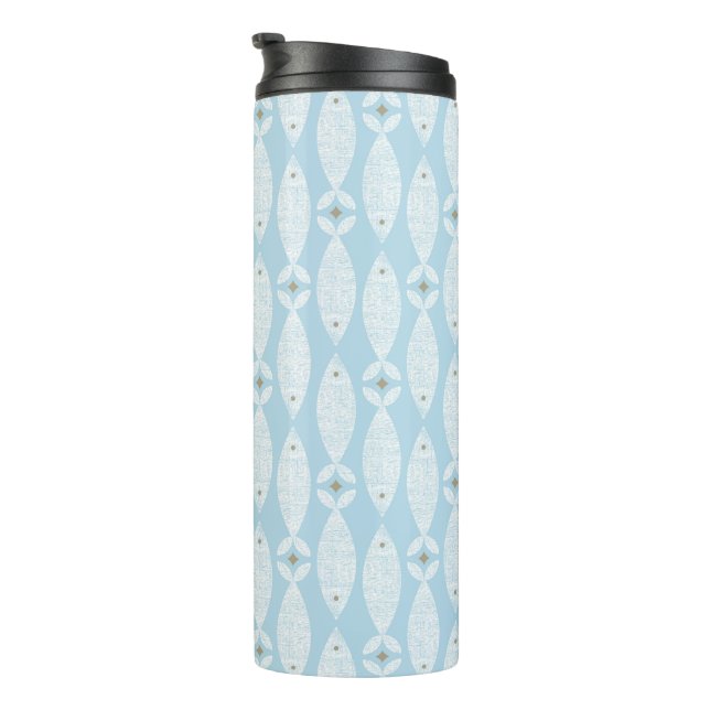 Preppy coastal blue fish thermal tumbler (Rotated Right)