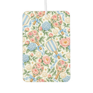 Preppy Coastal Chic Pickleball Blue & Blush Pink Car Air Freshener