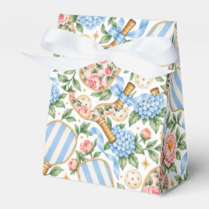 Preppy Coastal Chic Pickleball Blue & Blush Pink Favour Box