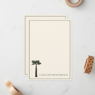 Preppy Coastal Palm Tree Personalized Card