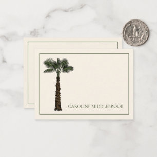 Preppy Coastal Palm Tree Personalized Card